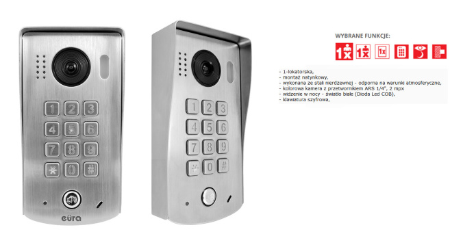 KASETA ZEWNĘTRZNA WIDEODOMOFONU ''EURA'' VDA-88A5